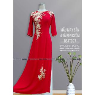 Áo Dài Bà Sui 2 Lớp 4 Tà Kết Cườm Pha Lê BS4T997